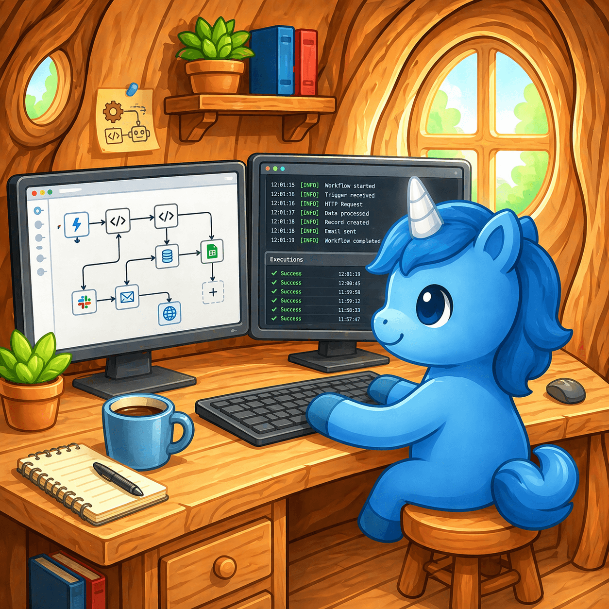 ブルユニの作業デスク